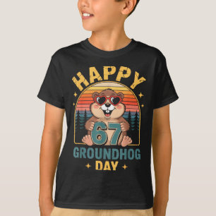 Vintage Glad 67 Groundhog Day Djurälskare Män Kvin T Shirt