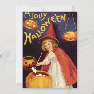 Vintage Glad Halloween-Häxa av Ellen Clapsaddle Kort