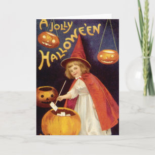 Vintage Glad Halloween-Häxa av Ellen Clapsaddle Kort