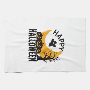 Vintage Glad Halloween Spökpumpa Tröja Design Kökshandduk