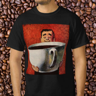 Vintage Glad Man Dricker JätteKopp Kaffe Tröja