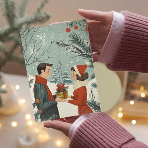 Vintage Glad och gift jul Julkort
