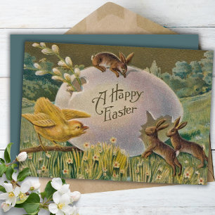 Vintage Glad påsk ägg med tyska Anpassningsbar Julkort