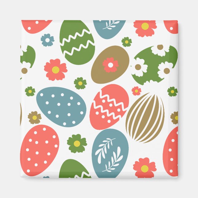 Vintage Glad påsk Blooms Magnet (Framsidan)