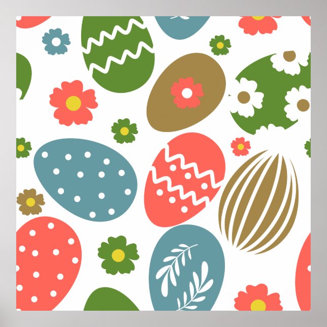 Vintage Glad påsk Blooms Poster (Framsidan)