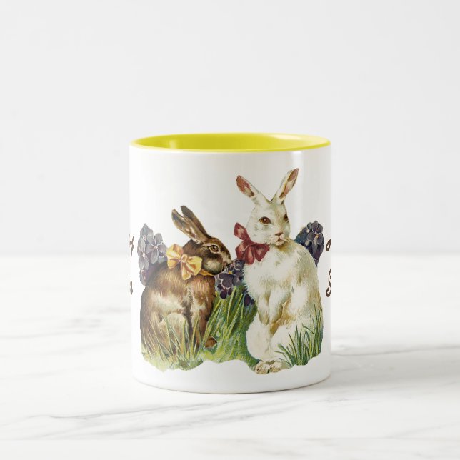 Vintage Glad påsk Bunnies Coffee Mugg (Center)