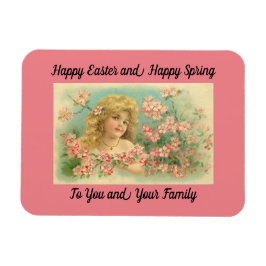 Vintage Glad påsk Girl Magnet