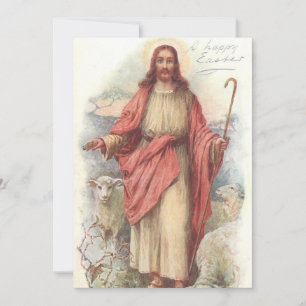 Vintage Glad påsk Jesus Julkort