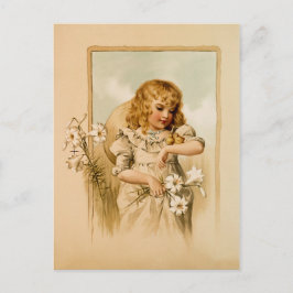 Vintage Glad påsk land flicka och chickar Helg Vykort