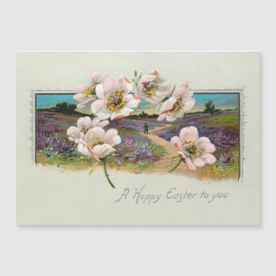 Vintage Glad påsk liggande med äppelBlommar