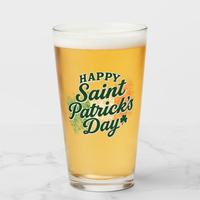 Vintage Glad St. Patrick's Day  Glaskopp (Framsida fylld)