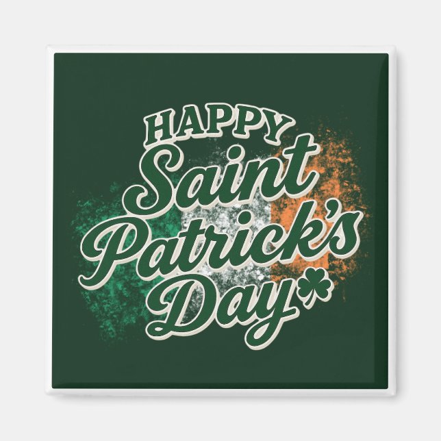 Vintage Glad St. Patrick's Day  Magnet (Framsidan)