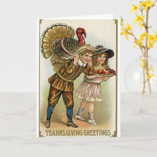 vintage glad thanksgiving akvarell kort