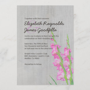 Vintage Gladiolus bröllopsinbjudningar Inbjudningar