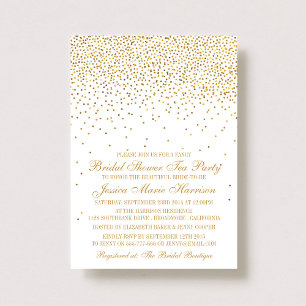 Vintage Glam Guld Confetti Möhippa Inbjudningar