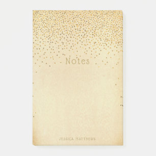 Vintage Glam Guld Confetti Post-it Block