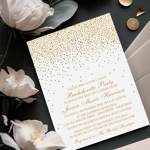 Vintage Glam Guld Konfetti Sjungerskafest Inbjudningar