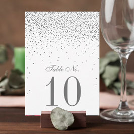 Vintage Glam Silver Confetti Bröllop Bordsnummer