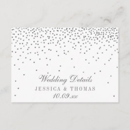 Vintage Glam Silver Confetti Bröllop-detaljkort Tilläggskort