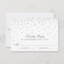 Vintage Glam Silver Confetti-Bröllop OSA Kort