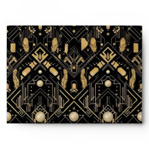 Vintage Glamor Art Deco Bröllop kuvert