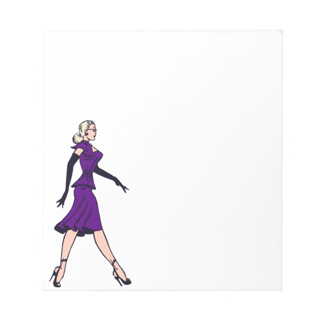 Vintage Glamor Girl, Retro Blond Secretary Anteckningsblock (Framsida)