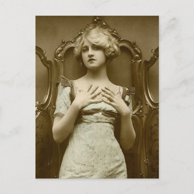 Vintage Glamor Girl Vykort (Framsida)