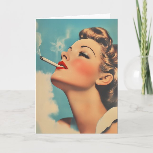 Vintage Glamor Smoking Ad Inbjudan (Framsida)