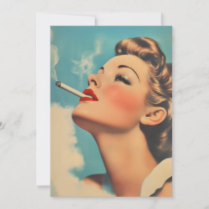 Vintage Glamor Smoking Ad Inbjudningar