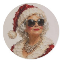 Vintage Glamorös Santa Dam Jul