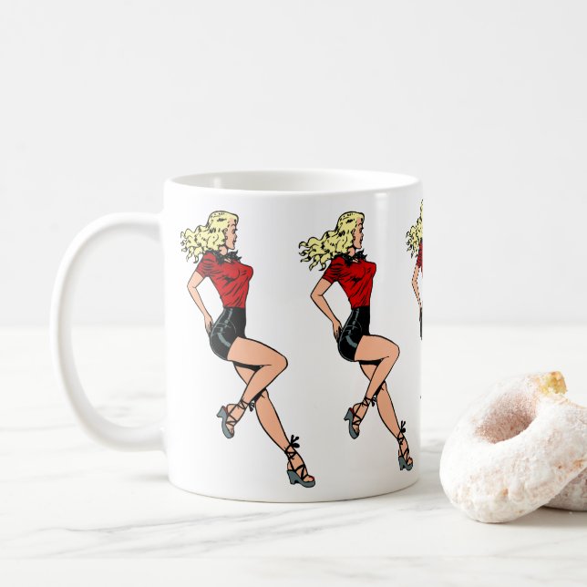 Vintage Glamour Flickan Bredvid, Blond Bomullskano Kaffemugg (Med munk)