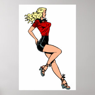 Vintage Glamour Girl Next Door, Blond Blombshell Poster