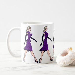 Vintage Glamour Girl, Retro Blond Sekreterare Kaffemugg