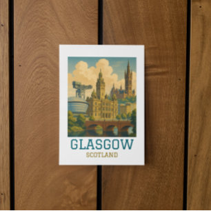 Vintage Glasgow Skottland Resa Vykort