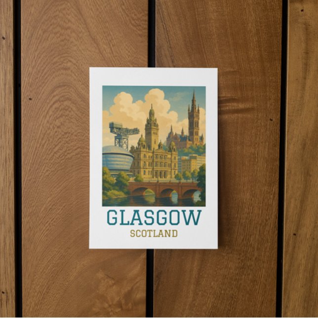 Vintage Glasgow Skottland Resa Vykort (Vintage Glasgow Scotland Travel Postcard)