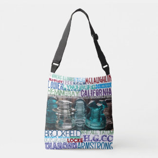 Vintage GLASS INSULATORS Collectors Tote Axelväska