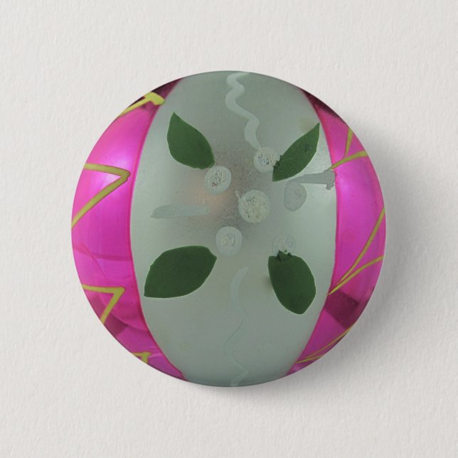 Vintage Glass-julafton Boll Knapp (Framsida)