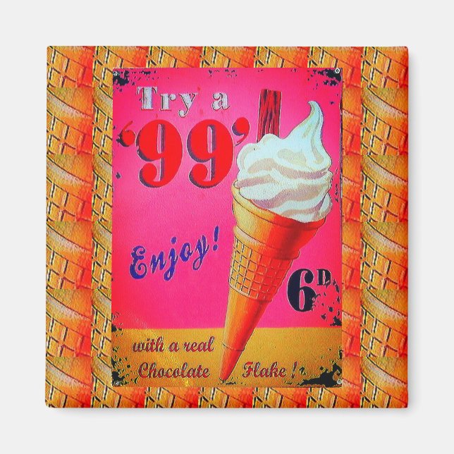 Vintage glass parlor, skylt magnet (Framsidan)