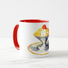 Vintage glass sundae retro dessert food mugg