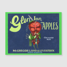 Vintage Glen Ian Apples logotyp, Hooper, Washingto