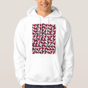 Vintage Glitch: Geometric Abstrakt Mönster Hoodie