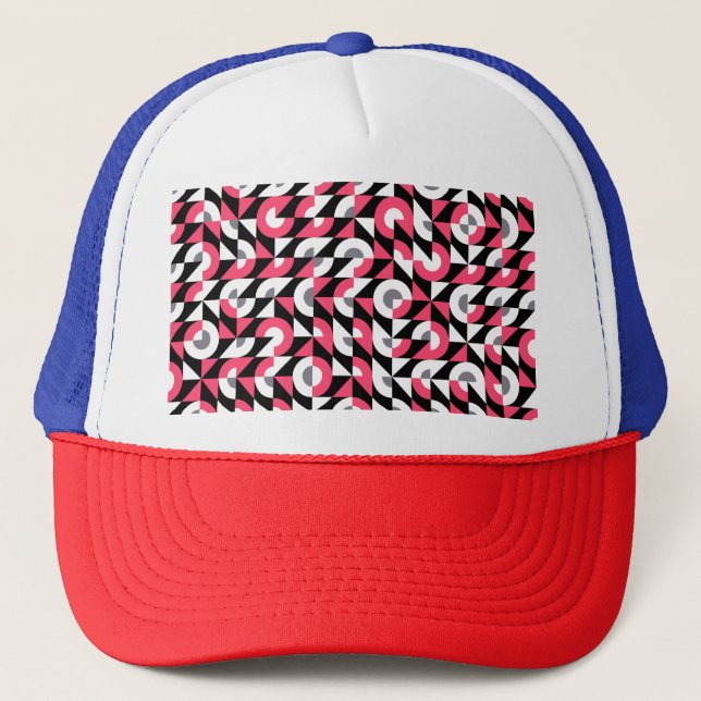 Vintage Glitch: Geometric Abstrakt Mönster Keps (Framsida)