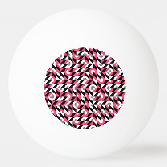 Vintage Glitch: Geometric Abstrakt Mönster Pingisboll (Framsidan)