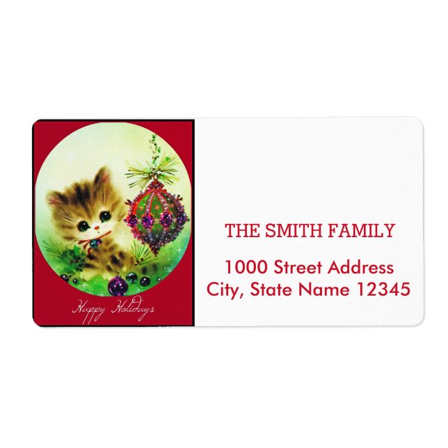 Vintage Glitter-julen Helgdag Fraktsedel (Framsidan)