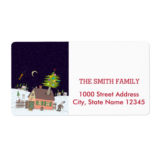 Vintage Glitter-julen Helgdag Fraktsedel (Framsidan)