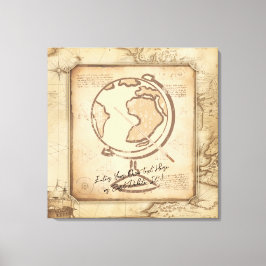 Vintage Globe. Lärargåva för geografi och historia Canvastryck