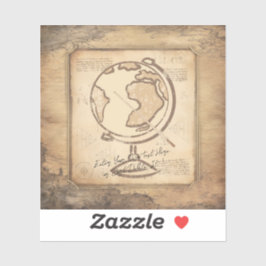 Vintage Globe. Lärargåva för geografi och historia Klistermärken