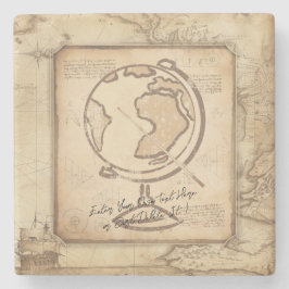 Vintage Globe. Lärargåva för geografi och historia Stenunderlägg