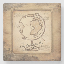 Vintage Globe. Lärargåva för geografi och historia Stenunderlägg