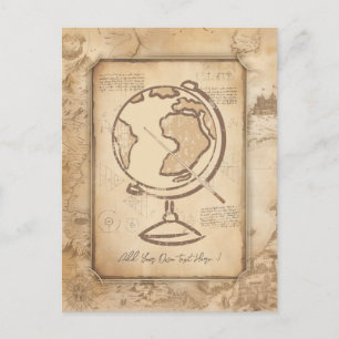 Vintage Globe. Lärargåva för geografi och historia Vykort